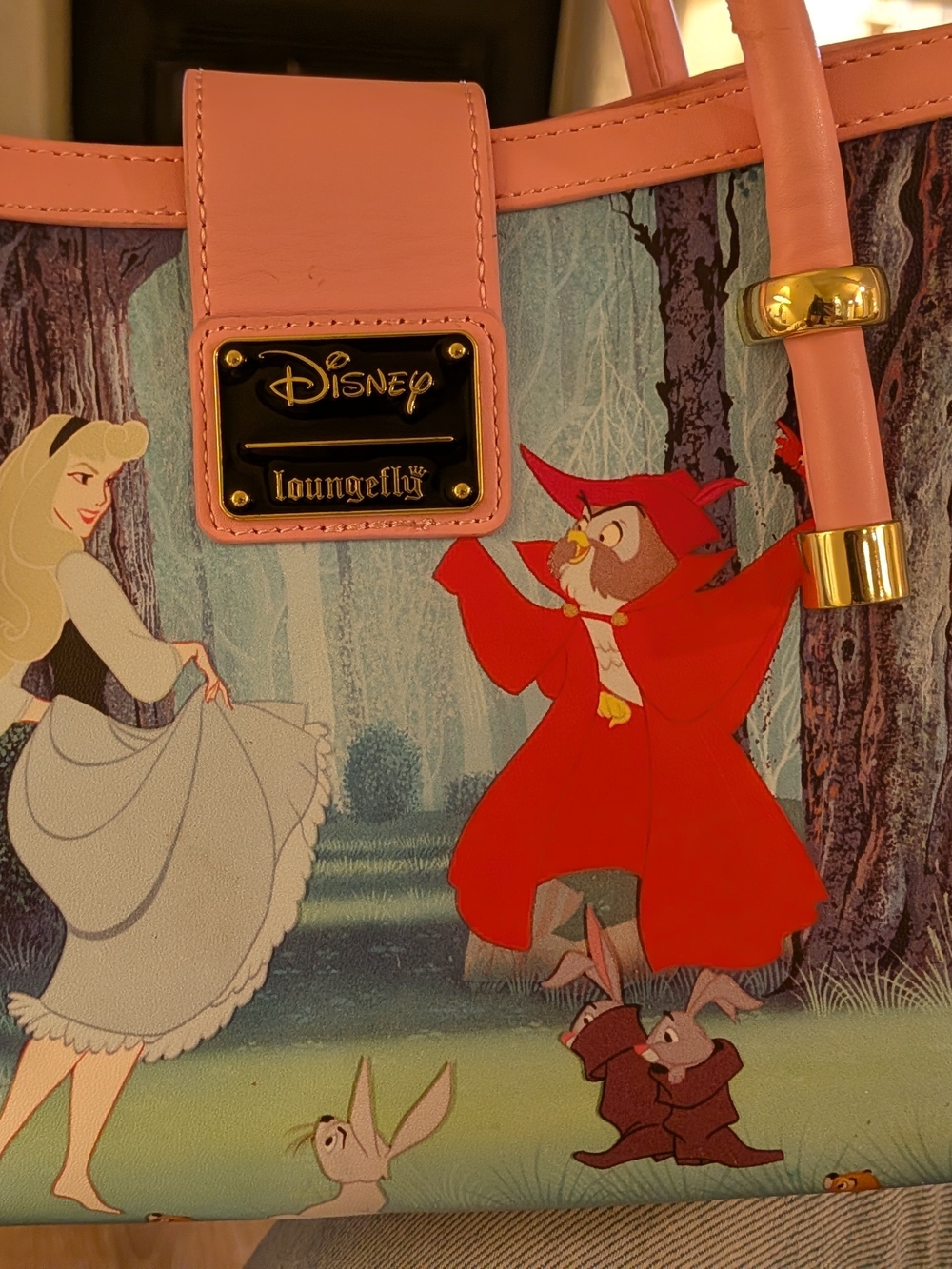Loungefly Disney Pink-Trim Sleeping Beauty Storybook Purse